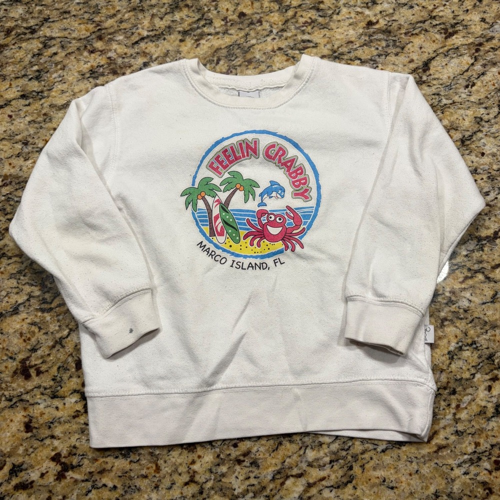 Ragwear Kids 5T Feelin Crabby Marco Island FL Graphic Sweatshirt Cream Crewneck